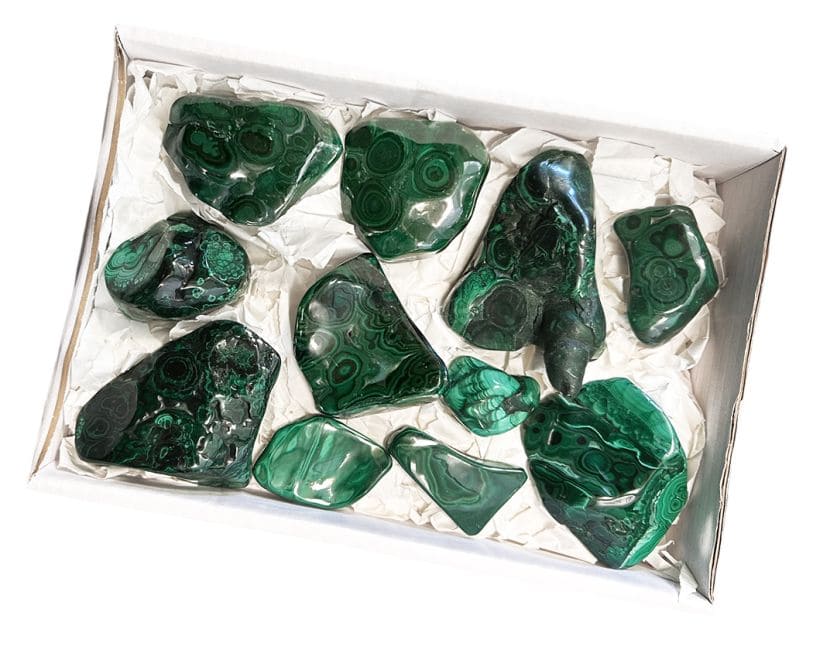 Polished Malachites pack one side 1900g