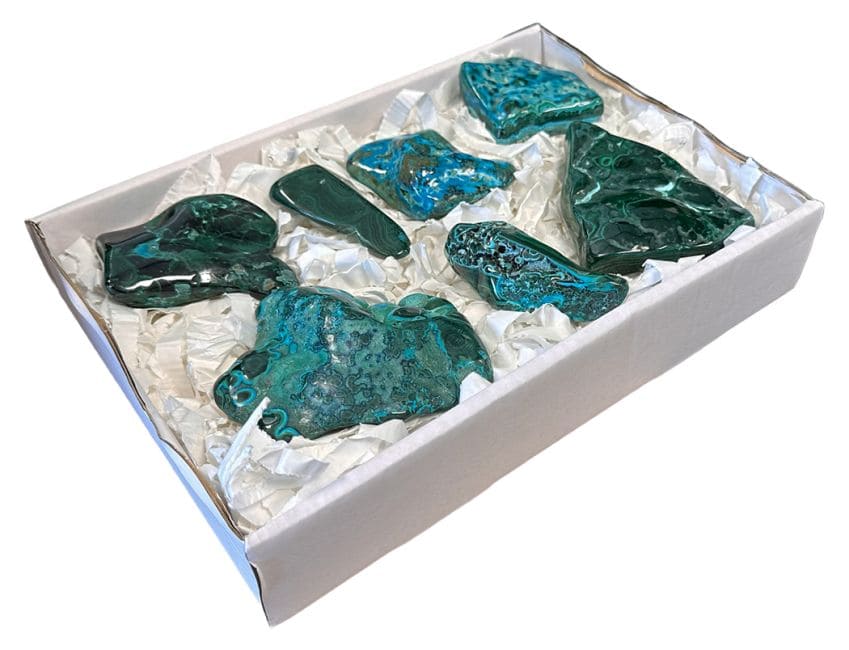 Pack Malachites Chrysocolla polished one side 1400g