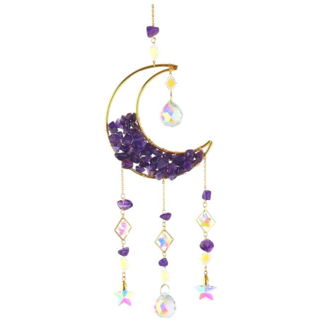 Amethyst Moon and Sun Catcher Mobile
