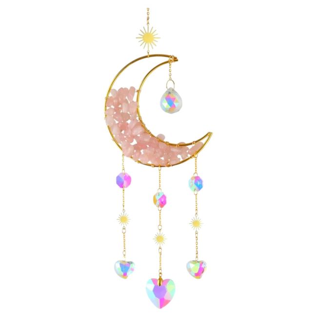 Rose Quartz Sun and Moon Catcher Mobile
