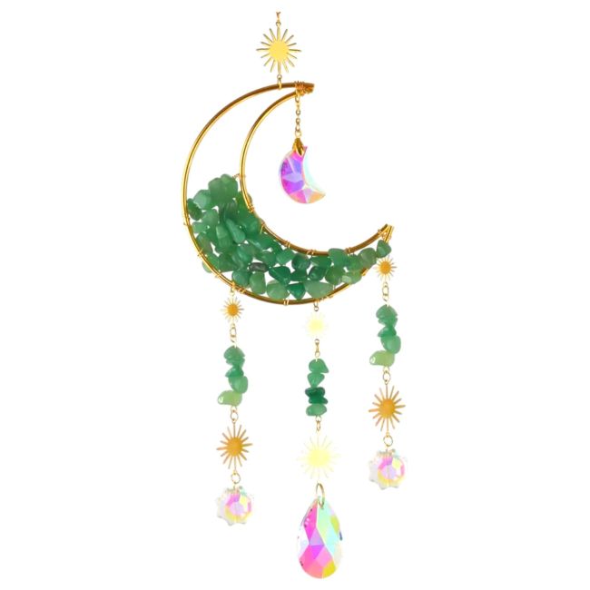 Green Aventurine Sun and Moon Mobile