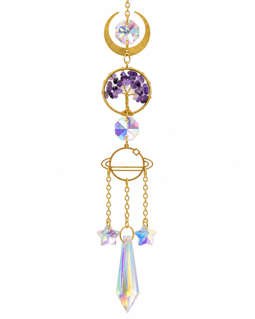 incense at Tree of Life Amethyst Sun Catcher