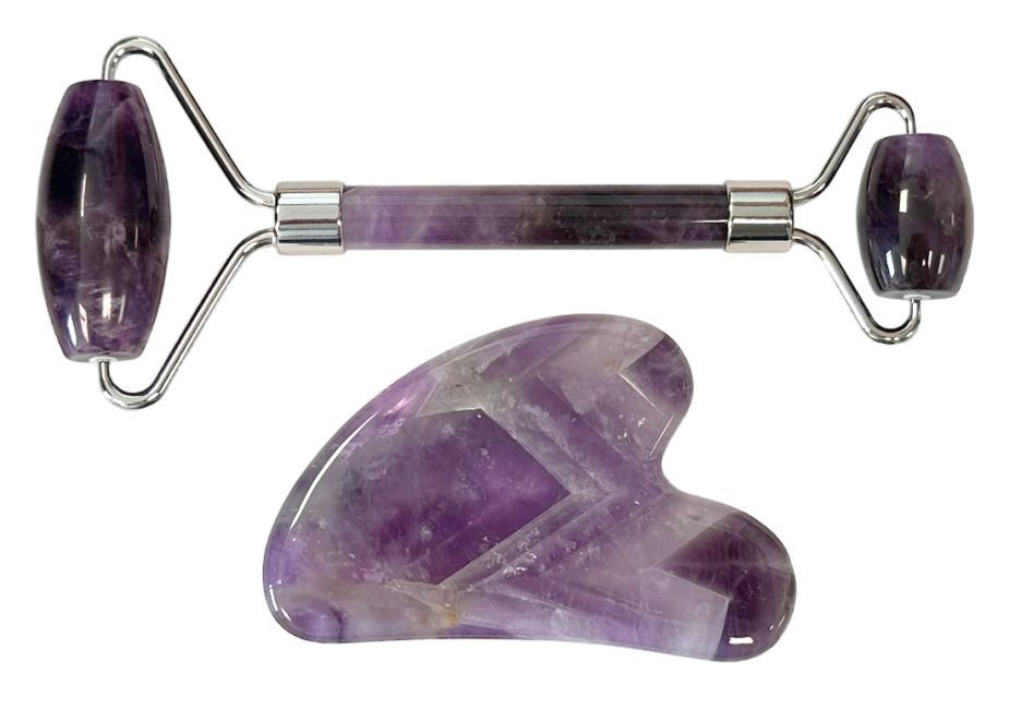 Gua Sha Massage and Amethyst Roller Pack A