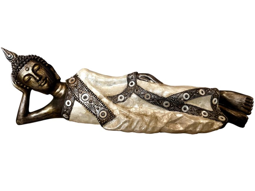 incense at Reclining Buddha, Resin, Mother-of-Pearl, 35cm