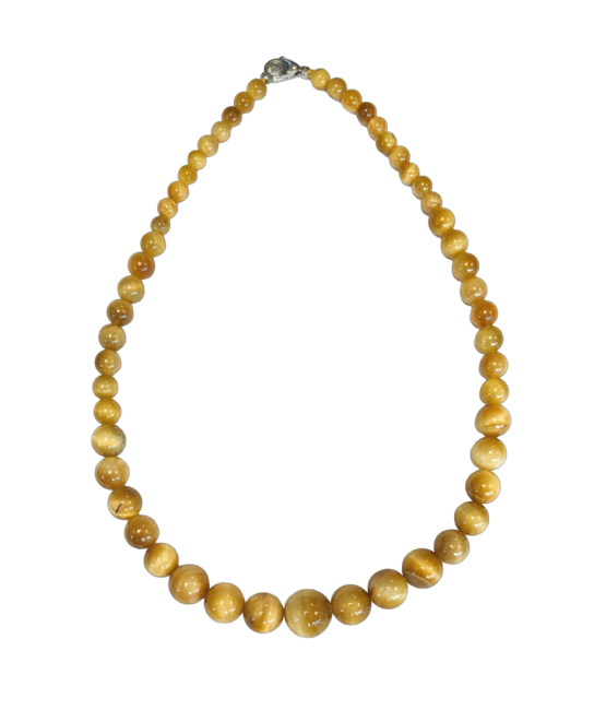 Golden Tiger Eye Necklace Drop Beads 6-14mm 45cm