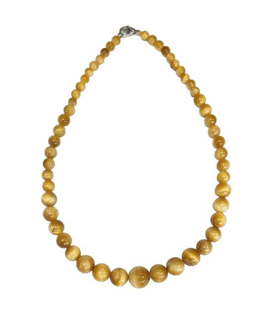 Golden Tiger Eye Necklace Drop Beads 6-14mm 45cm