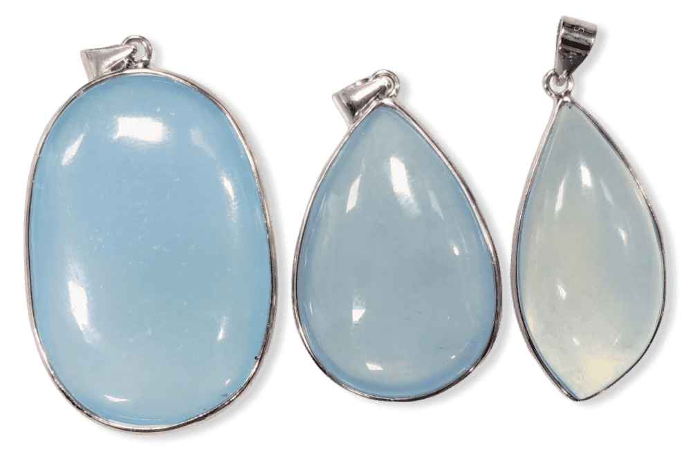 925 Silver Aquamarine Pendant AAA 3 pieces 19.32g