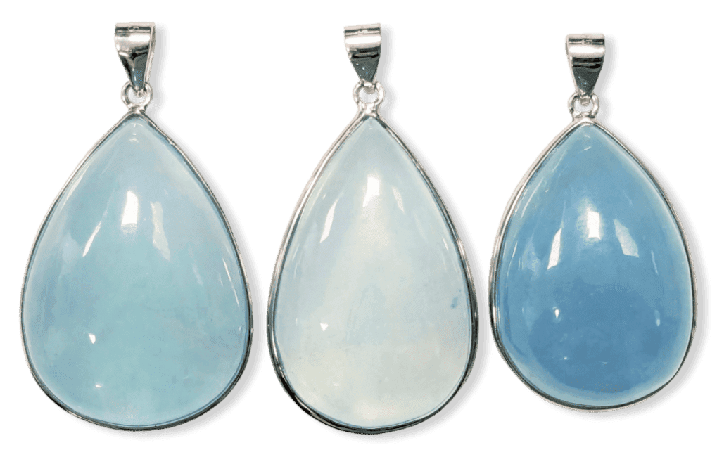 925 Silver Pendant Aquamarine AAA 3 pieces 19.14g