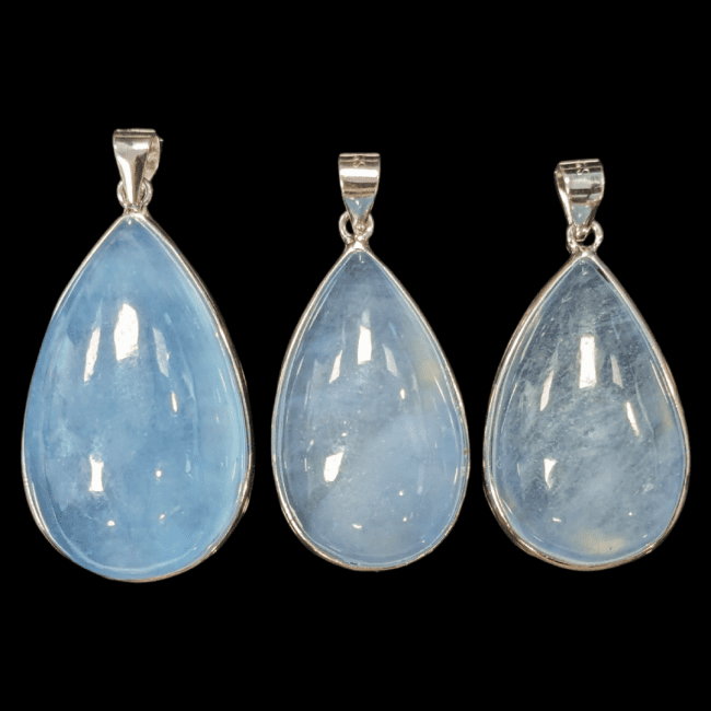 925 Silver Pendant Aquamarine AAA 3 pieces 18.69g