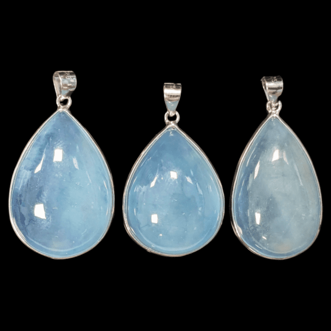 925 Silver Pendant Aquamarine AAA 3 pieces 18.35g