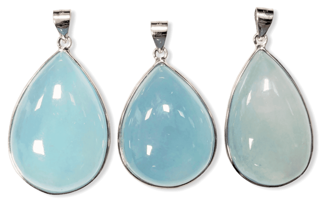 925 Silver Pendant Aquamarine AAA 3 pieces 18.35g