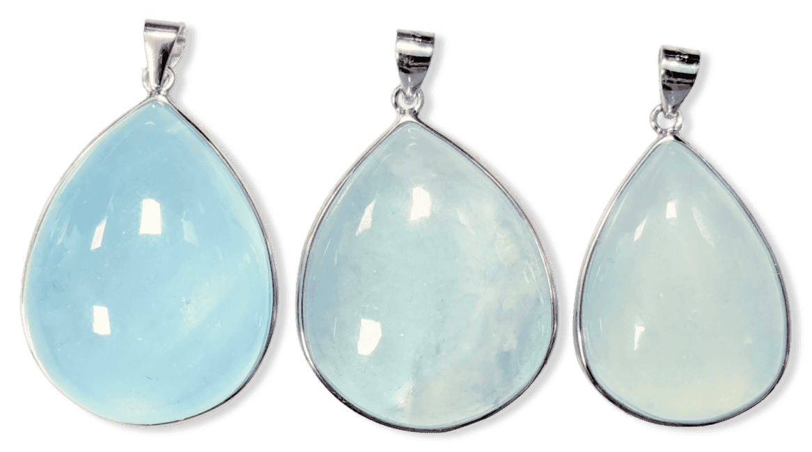 925 Silver Pendant Aquamarine AAA 3 pieces 19.83g