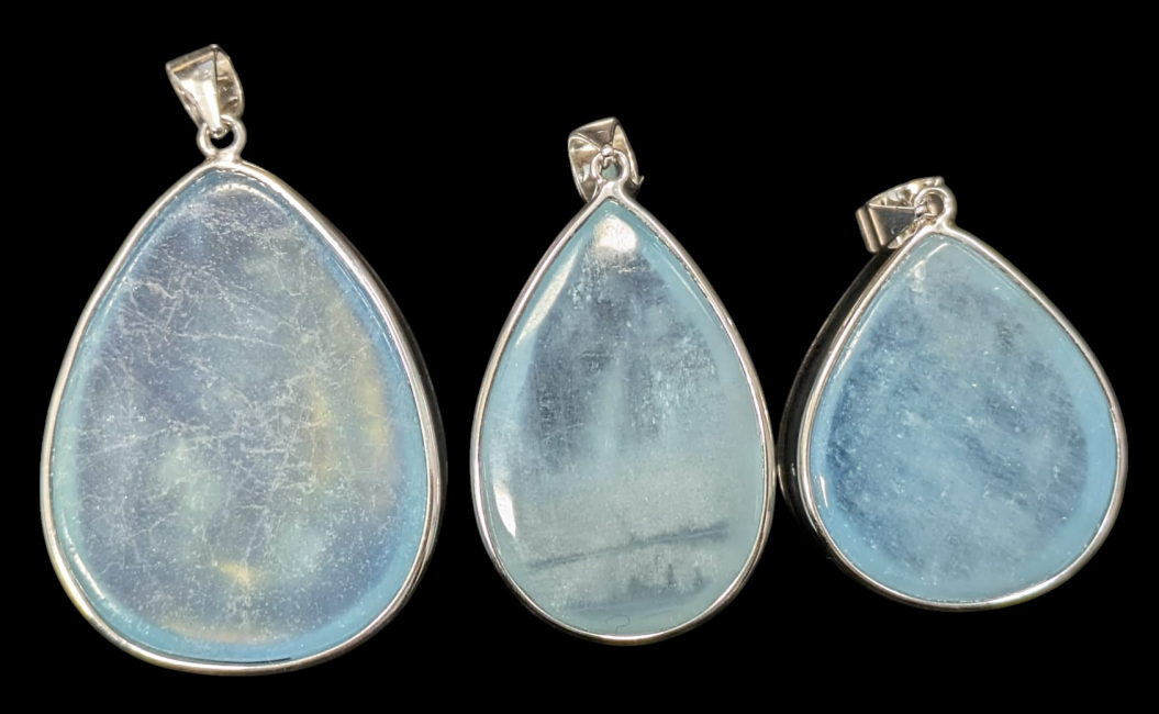 incense at 925 Silver Pendant Aquamarine AAA 3 pieces 21.36g|gb