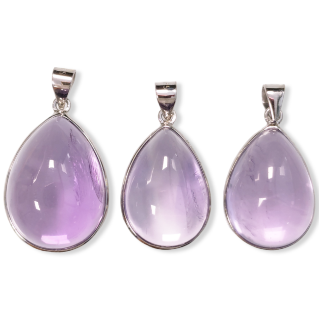 925 Silver Amethyst Pendant AAA 3 pieces 12.47g