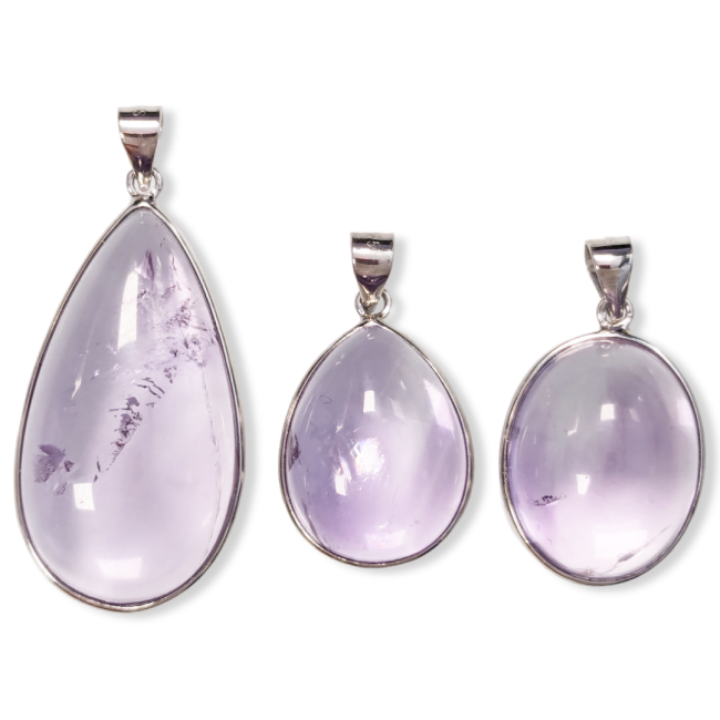 925 Silver Amethyst Pendant AAA 3 pieces 14.01g