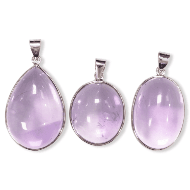 925 Silver Amethyst Pendant AAA 3 pieces 15.68g