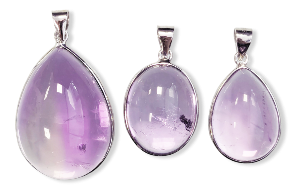 925 Silver Amethyst Pendant AAA 3 pieces 16.03g