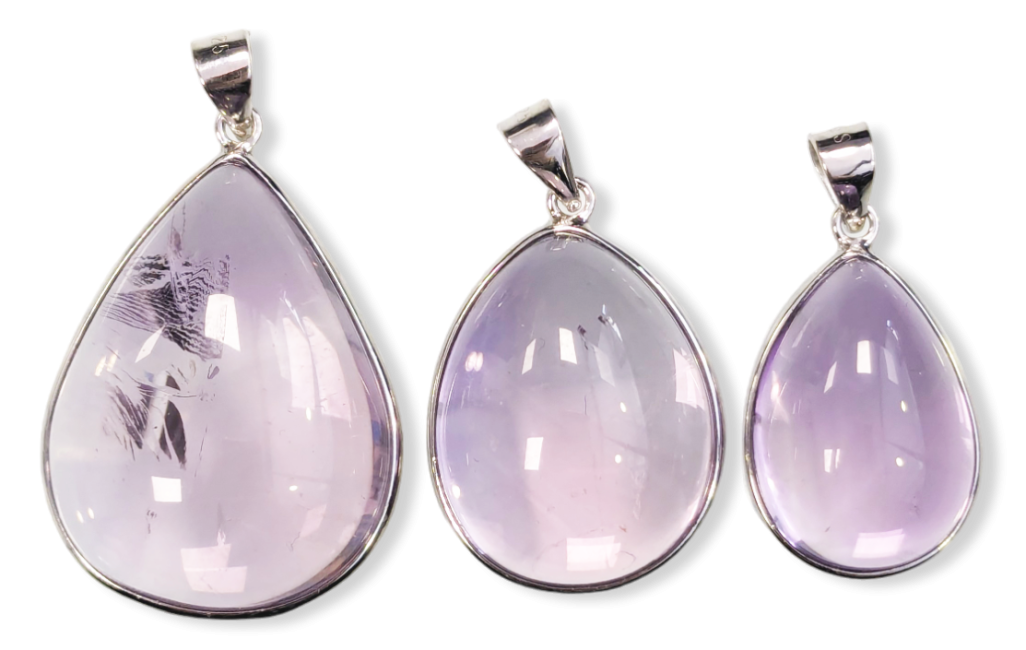 925 Silver Amethyst Pendant AAA 3 pieces 15.71g