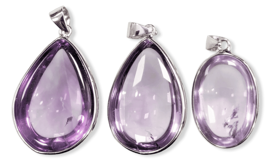 925 Silver Amethyst Pendant AAA 3 pieces 16.01g