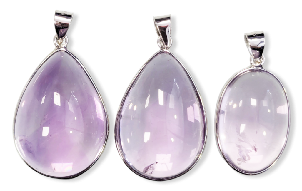 925 Silver Amethyst Pendant AAA 3 pieces 16.01g