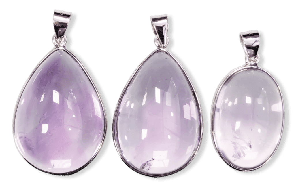 925 Silver Amethyst Pendant AAA 3 pieces 16.01g