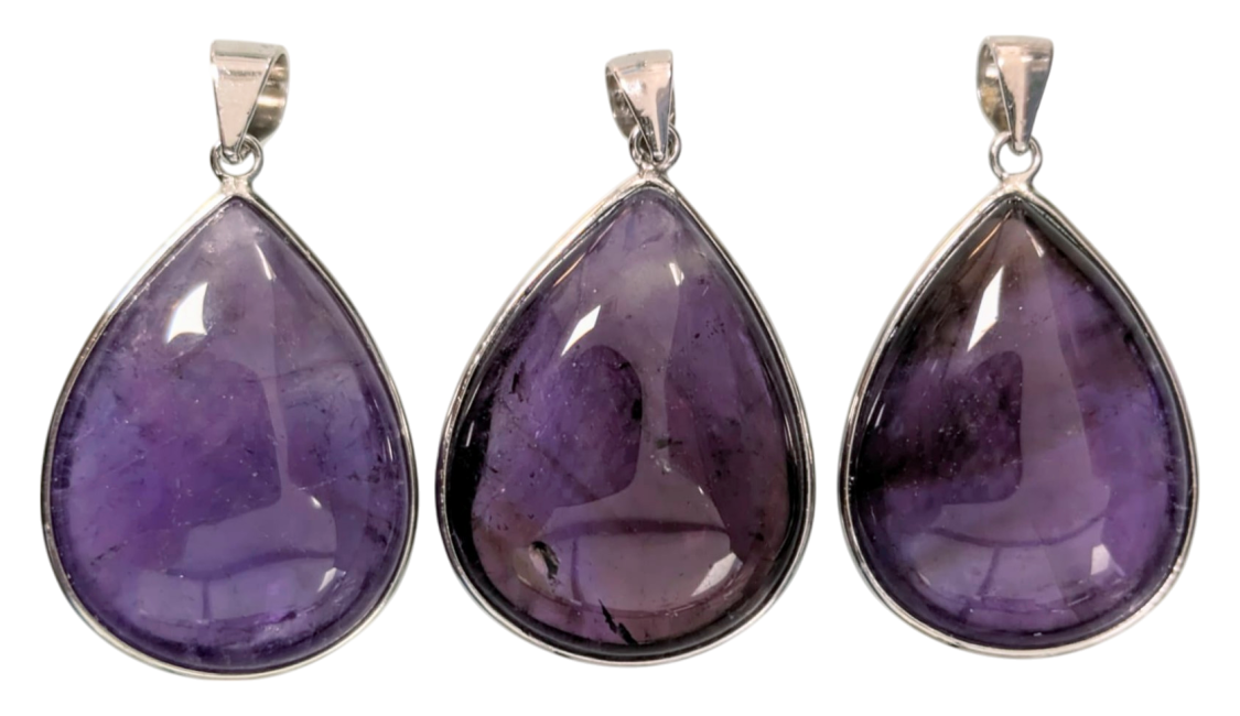 incense at 925 Silver Pendant Amethyst AAA 3 pieces 13.67g