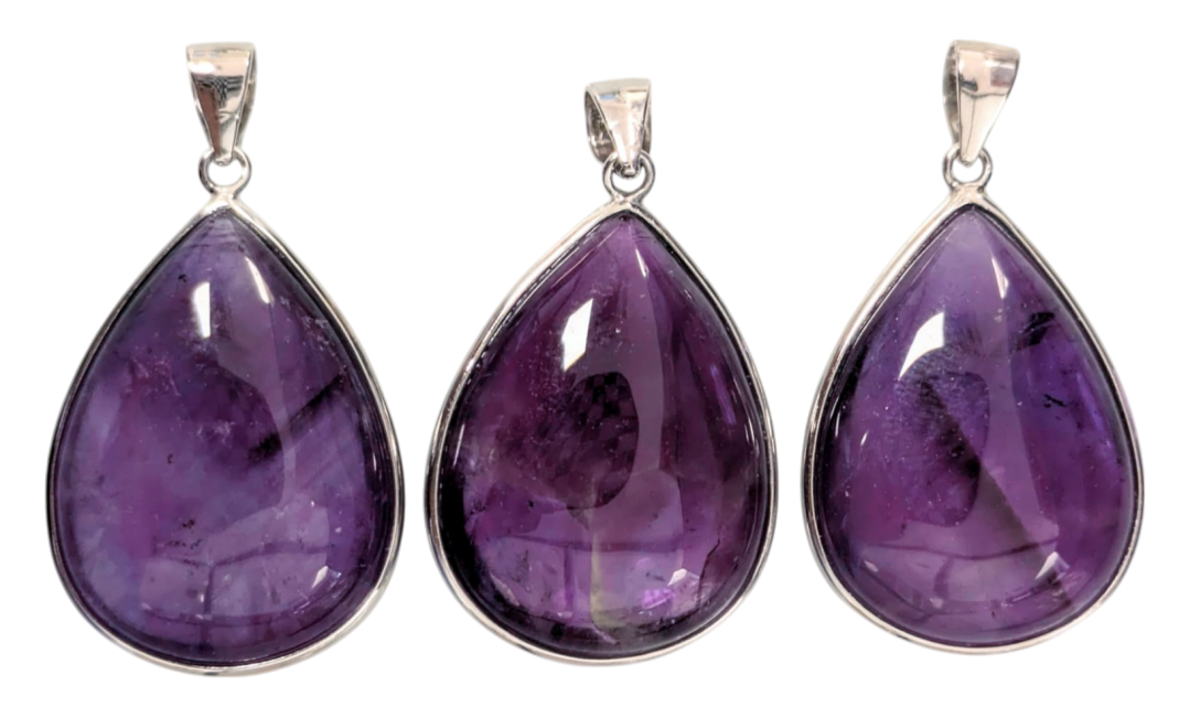 incense at 925 Silver Pendant Amethyst AAA 3 pieces 12.86g