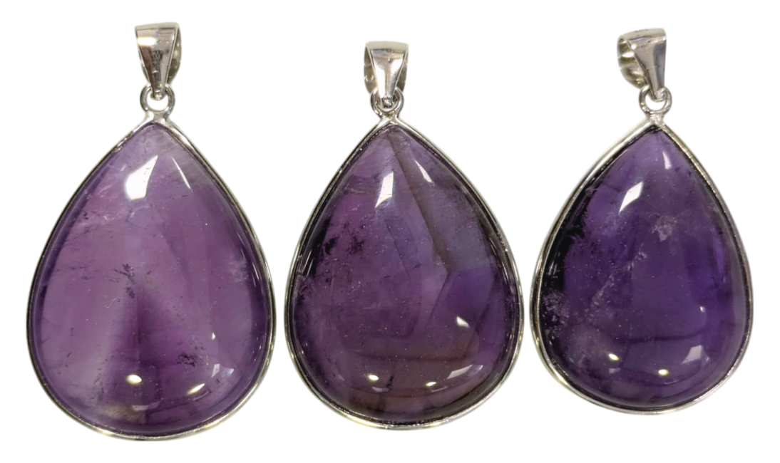 incense at 925 Silver Pendant Amethyst AAA 3 pieces 13.36g