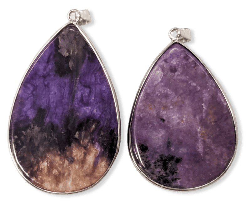 925 Silver Charoite AA Pendant 2 pieces 23.47g