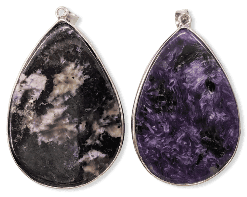 925 Silver Charoite AA Pendant 2 pieces 23.77g