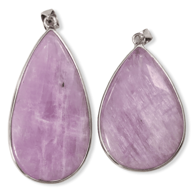 925 Silver Kunzite AA+ Pendant 2 pieces 21.84g