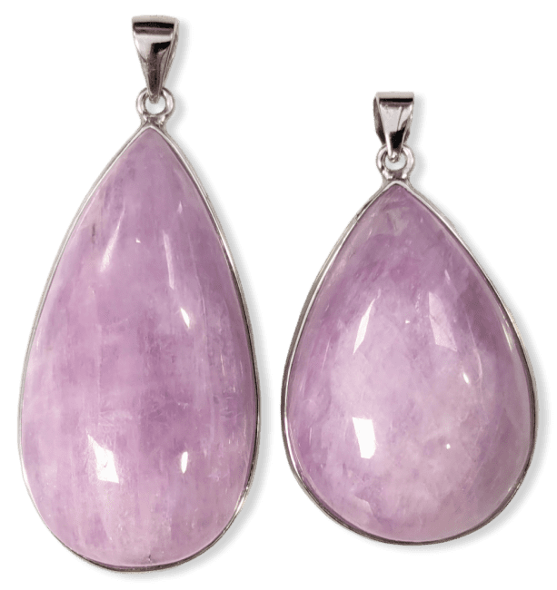 925 Silver Kunzite AA+ Pendant 2 pieces 21.84g