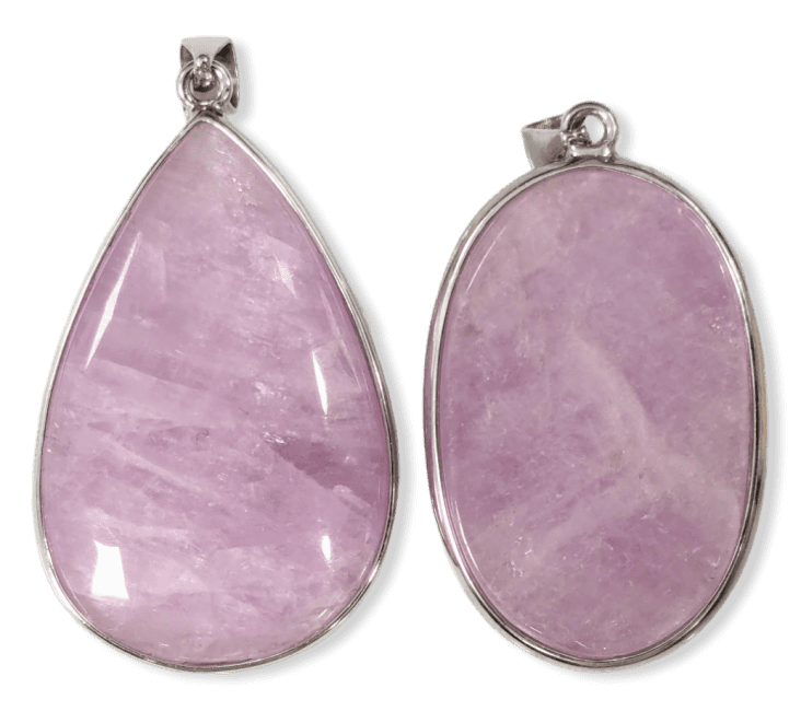 925 Silver Kunzite AA+ Pendant 2 pieces 21.4g