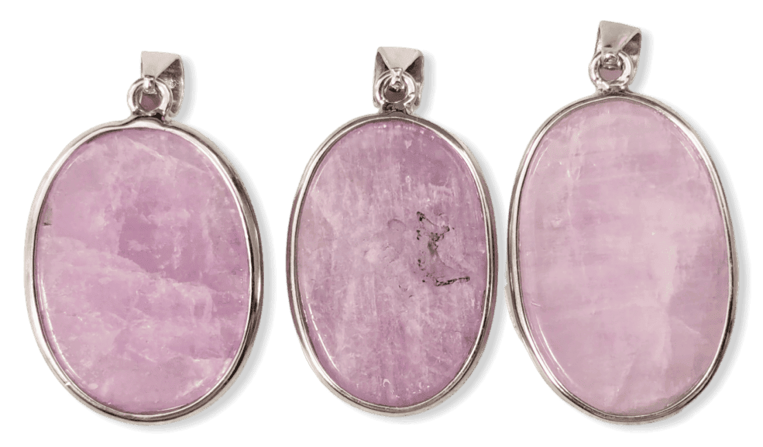 925 Silver Kunzite AA+ Pendant 3 pieces 21.68g