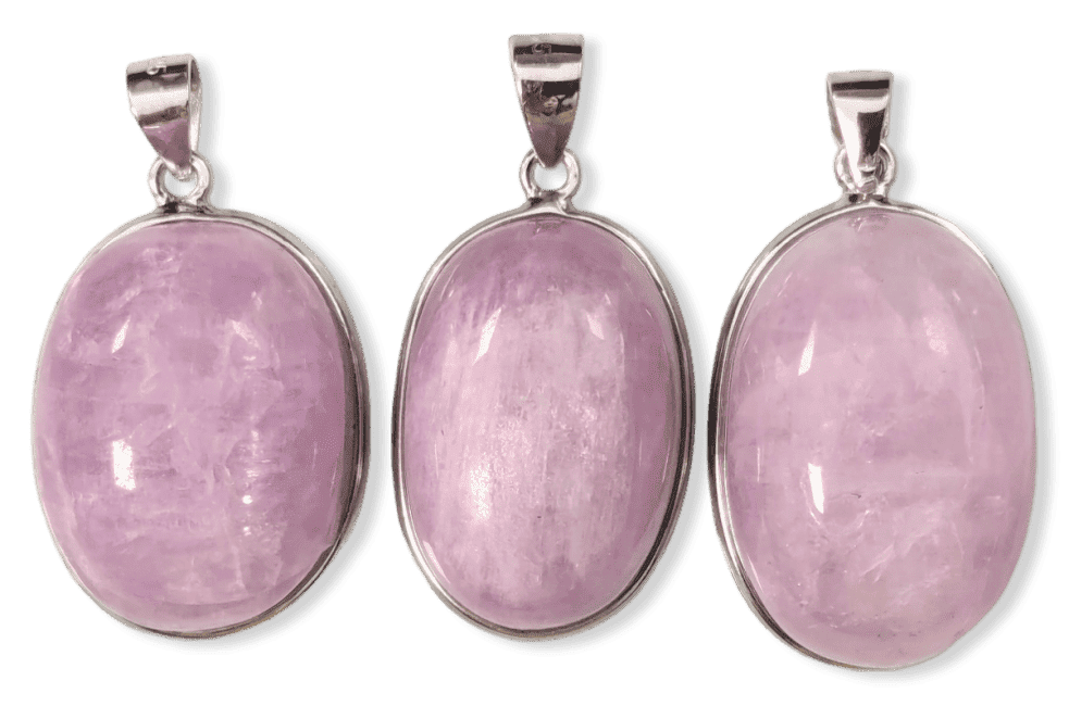 925 Silver Kunzite AA+ Pendant 3 pieces 21.68g