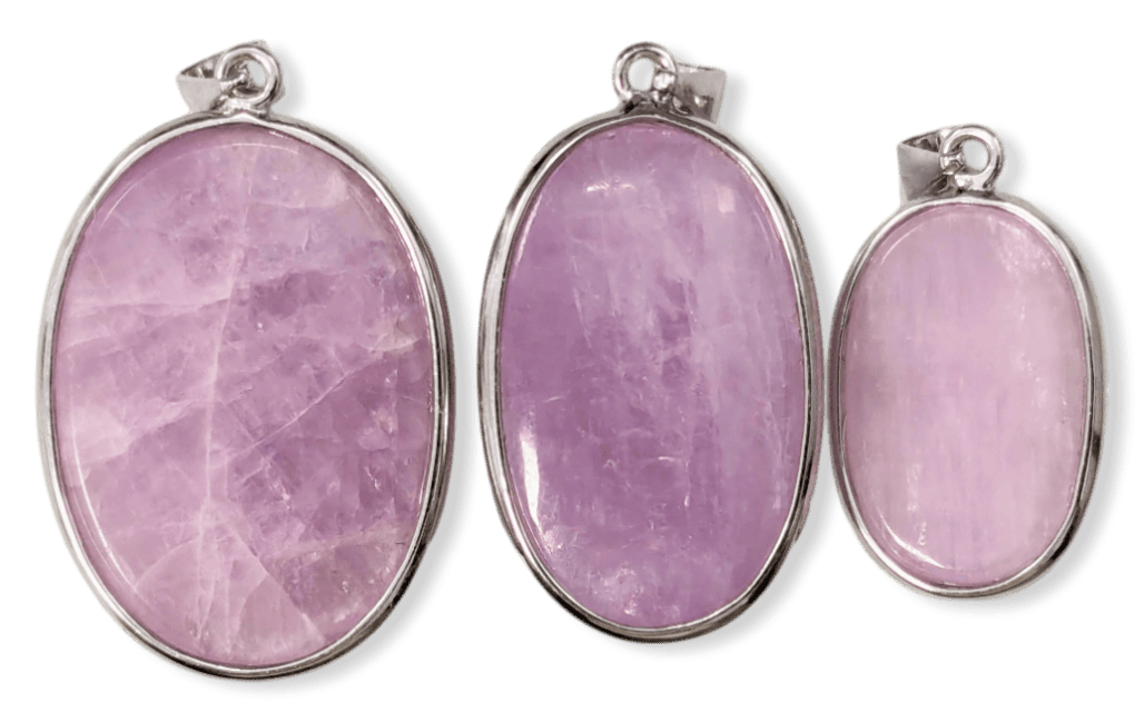 925 Silver Kunzite AA+ Pendant 3 pieces 22.21g