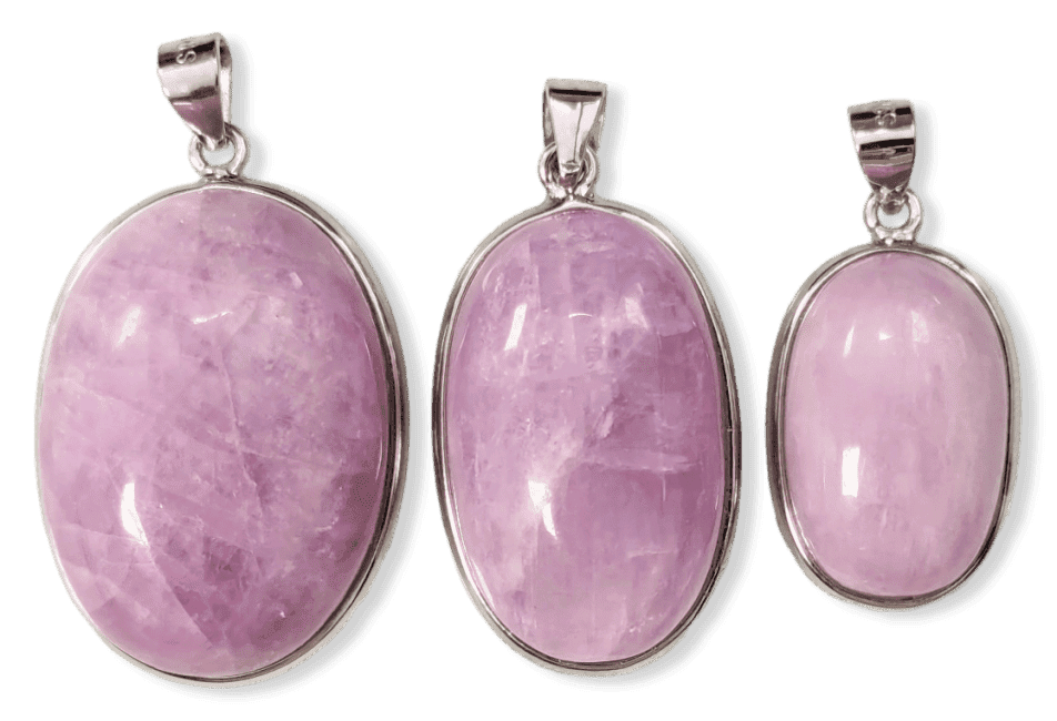 925 Silver Kunzite AA+ Pendant 3 pieces 22.21g