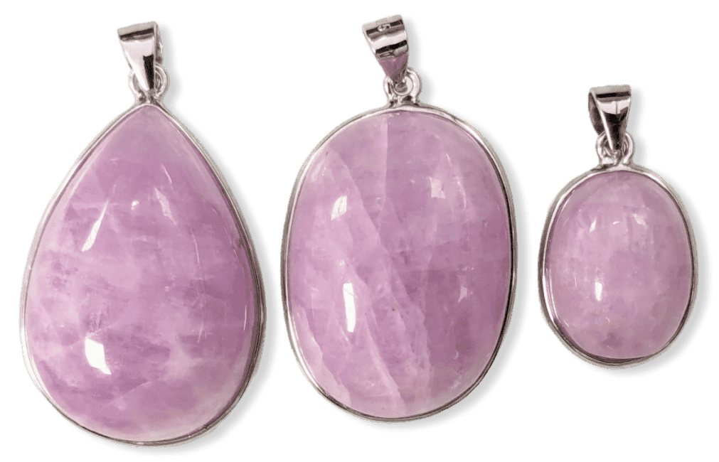 925 Silver Kunzite AA+ Pendant 3 pieces 22.72g