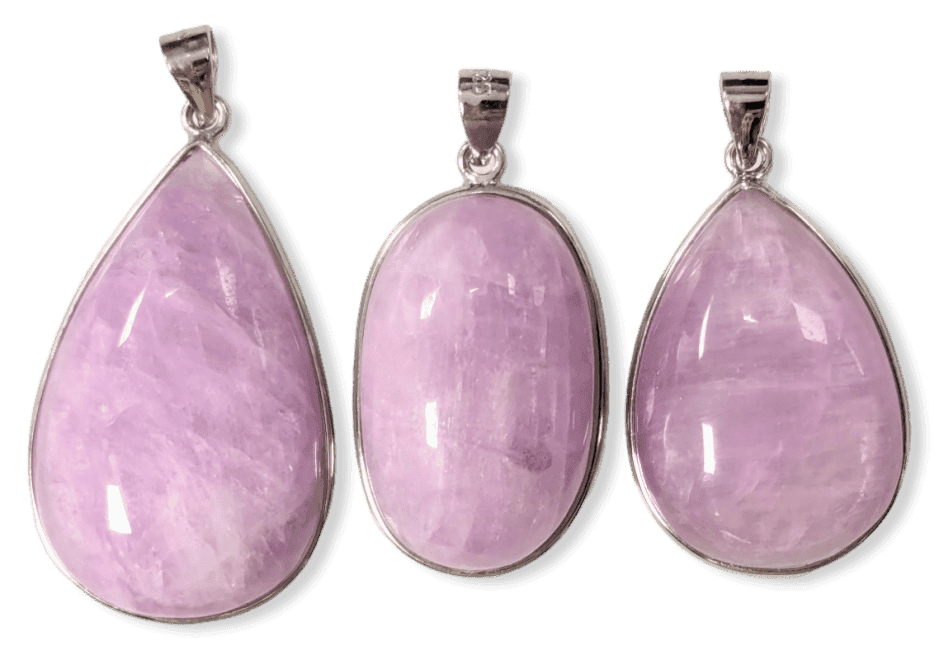 925 Silver Kunzite AA+ Pendant 3 pieces 23.62g