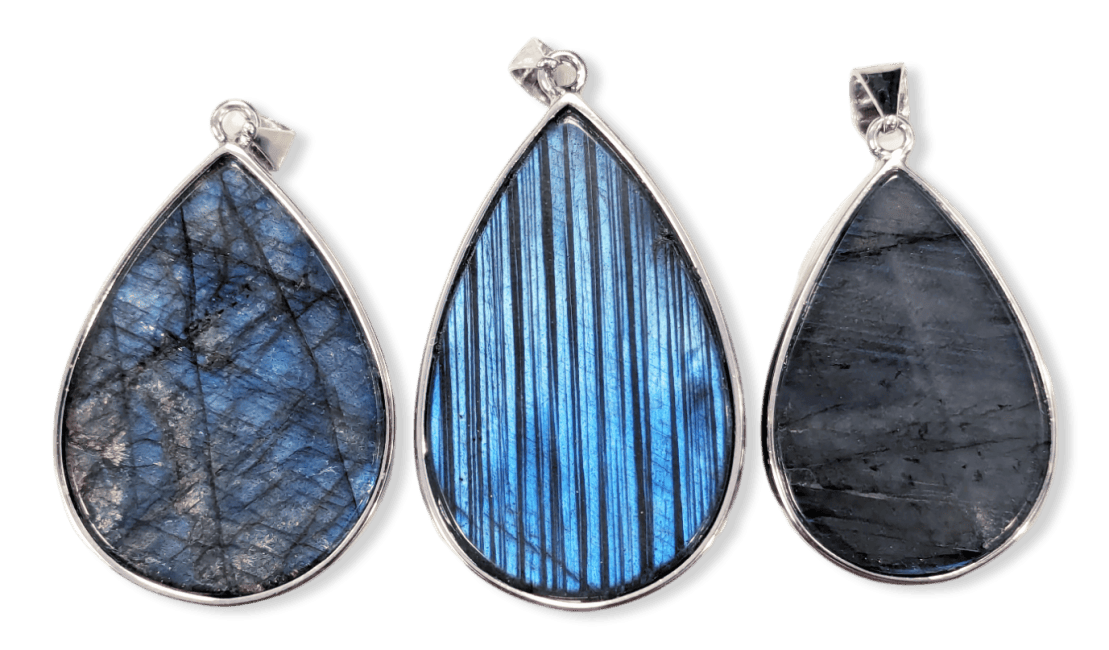 925 Silver Labradorite Pendant AAA 3 pieces 24.8g