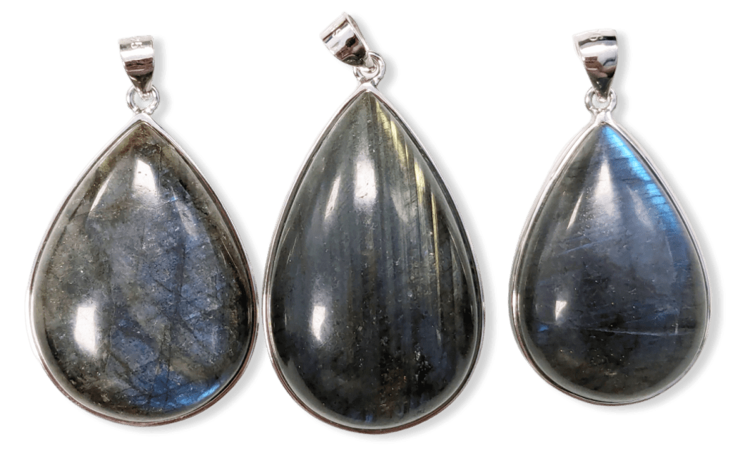 925 Silver Labradorite Pendant AAA 3 pieces 24.8g