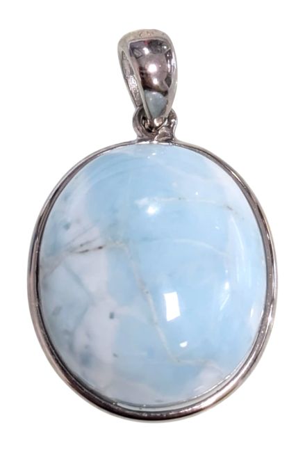 925 Sterling Silver Larimar AA Pendant 2.25g
