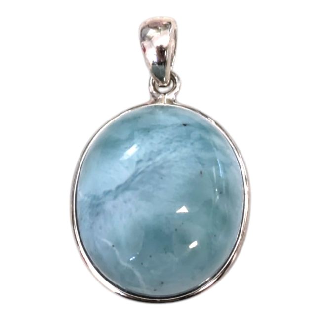 925 Sterling Silver Larimar AA Pendant 2.25g