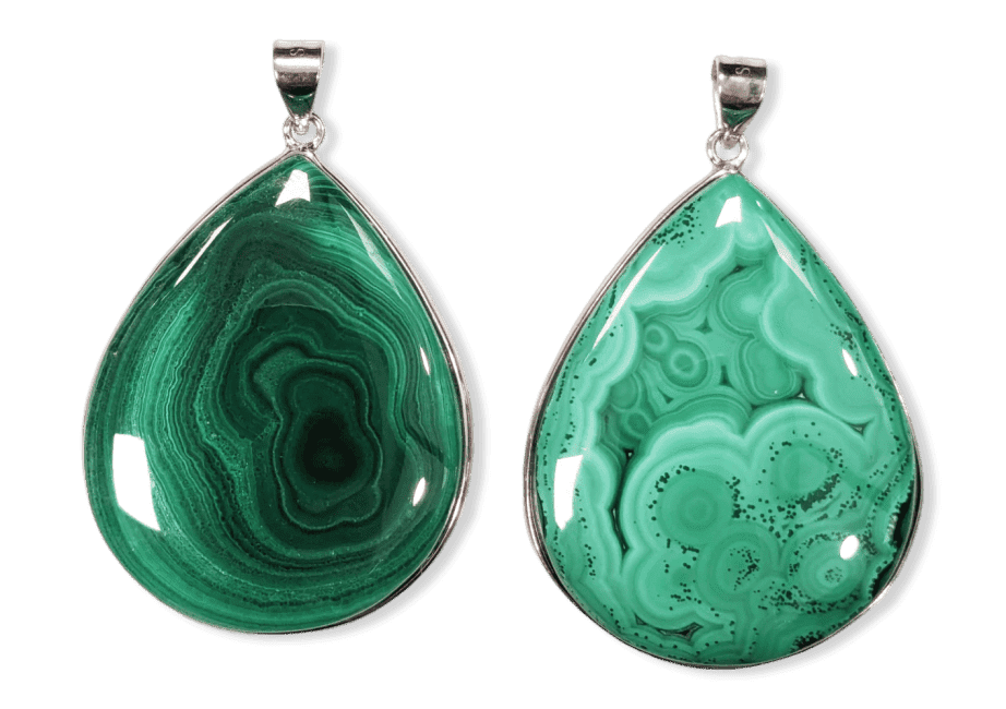 925 Silver Malachite AA Pendant 2 pieces 25.14g