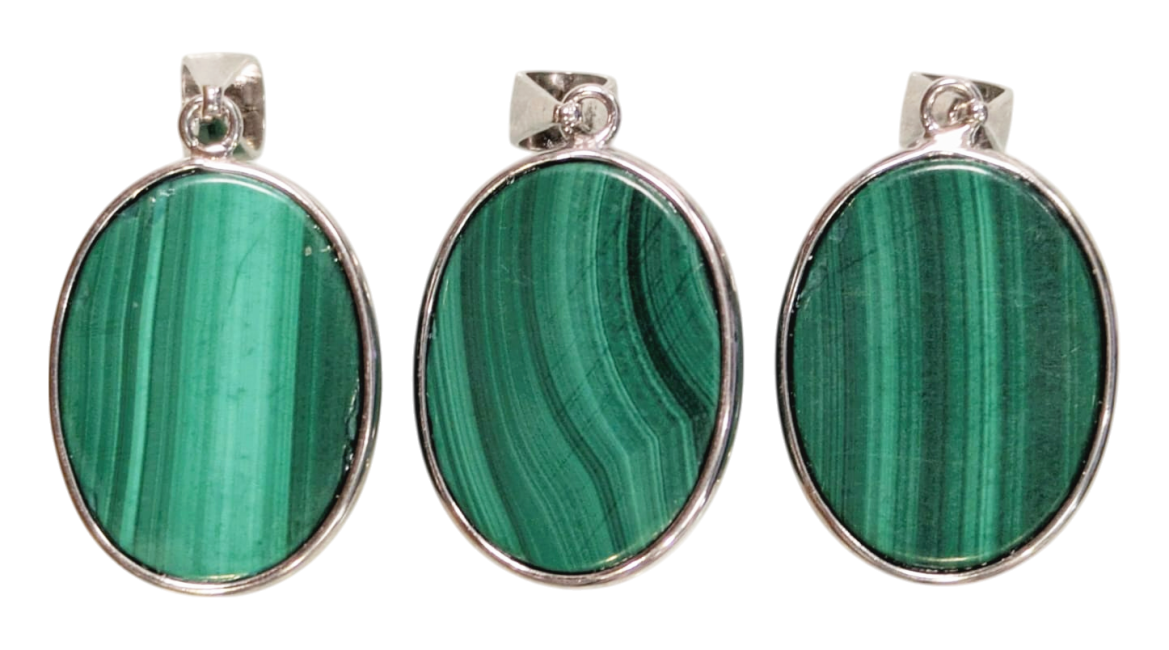 incense at 925 Silver Malachite AAA Pendant 3 pieces 11.72g|gb