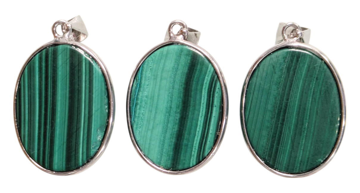 incense at 925 Silver Malachite AAA Pendant 3 pieces 11.76g|gb