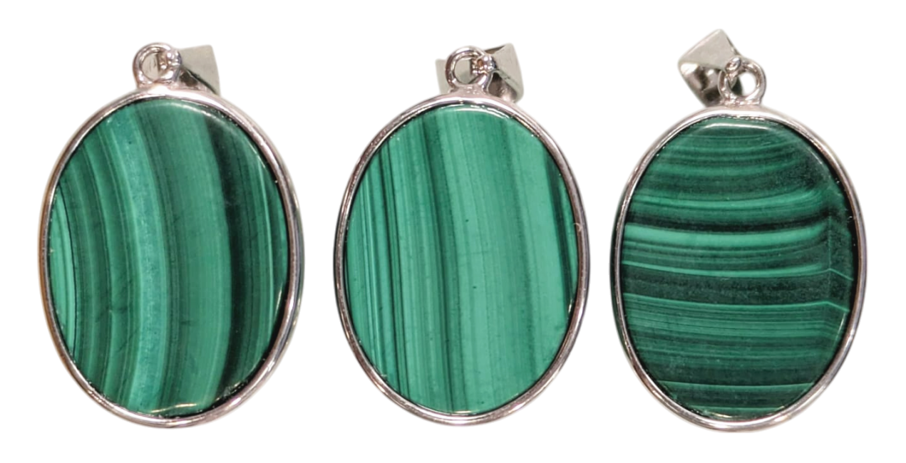 incense at 925 Silver Malachite AAA Pendant 3 pieces 11.84g|gb