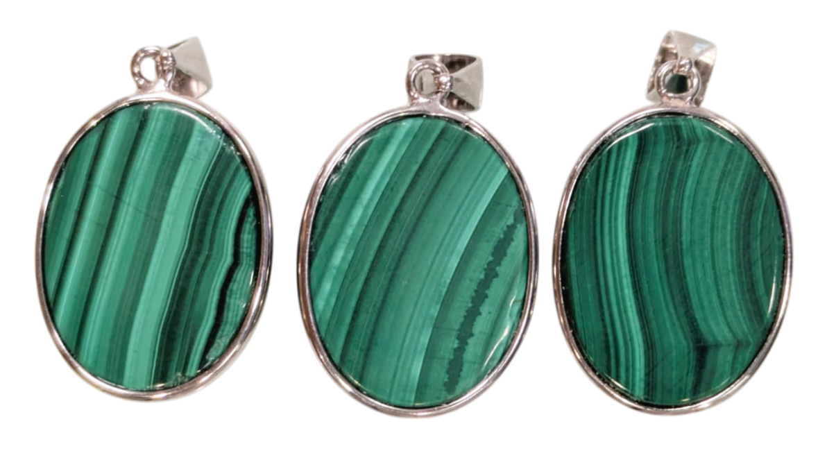 incense at 925 Silver Malachite AAA Pendant 3 pieces 11.8g|gb