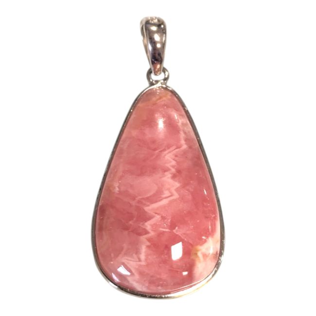 925 Sterling Silver Rhodochrosite Pendant, AAA Silver, 1 piece, 3.16g