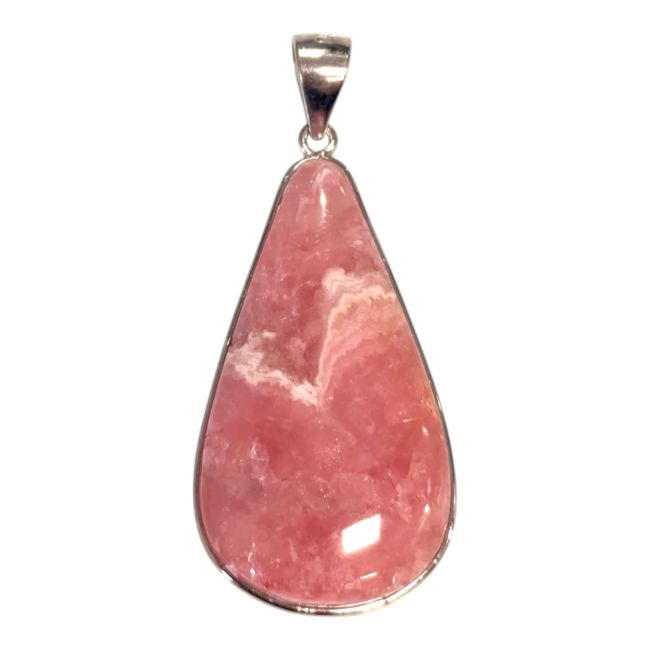 925 Sterling Silver Rhodochrosite Pendant, AAA Silver, 1 piece, 5.09g